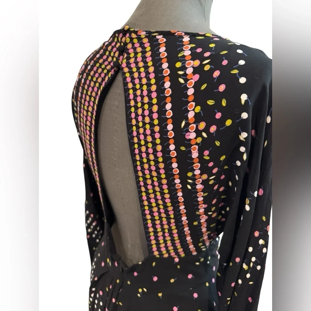 Free People Black Printed Coryn Mini Dress Size 12